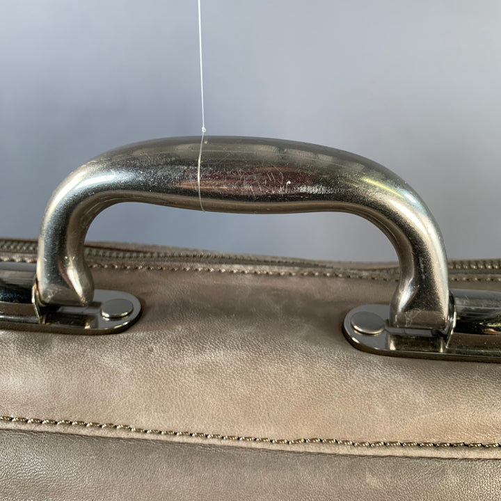 MARC by MARC JACOBS Grey Silver Leather Metal Briefcase