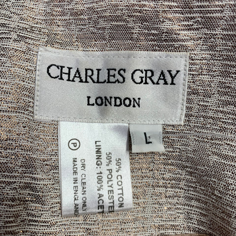 CHARLES GRAY Size L Pink Rose Gold Cotton Blend Shiny Single Button Coat