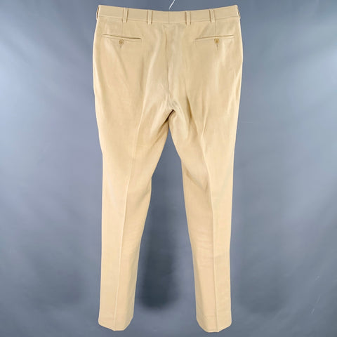 RALPH LAUREN Size L Beige Hemp Flat Front Dress Pants