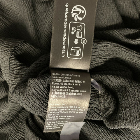 BA&SH Size S Black Polyester Blend Ruched Knee Length Cocktail Dress