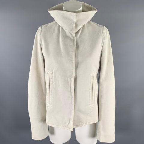 GUCCI FW 2001 by Tom Ford Size S Cream Fur Lined Cotton Jacket