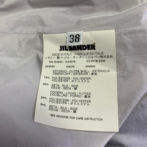 JIL SANDER Size 8 Grey Polyester Silk Single Button Jacket