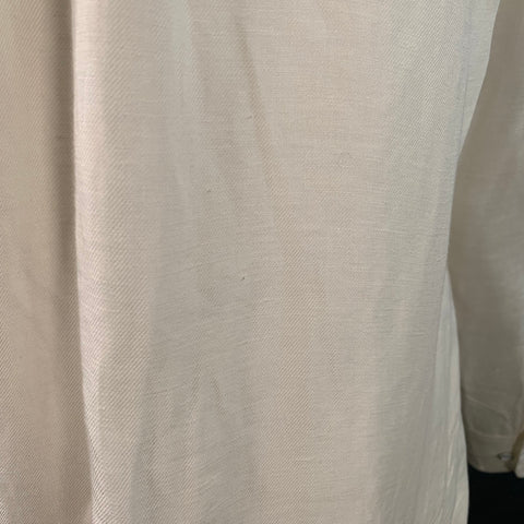 JOHNNIE-O Size M Cream Linen Blend Button Down Collar Two Pockets Long Sleeve Shirt