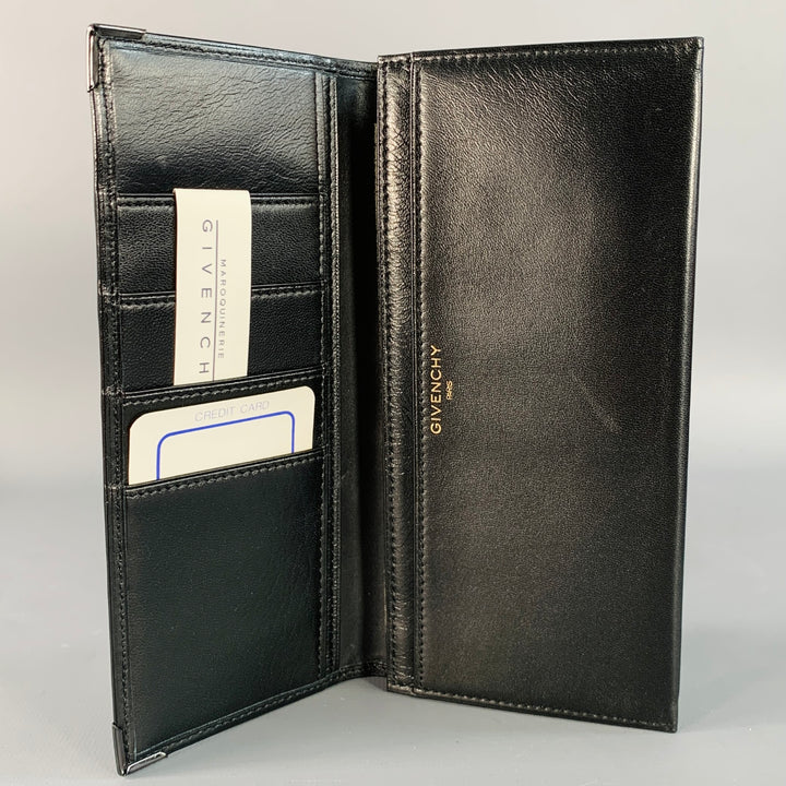 GIVENCHY Black Leather Checkbook Wallet