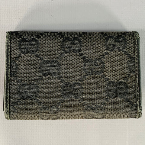 GUCCI Guccissima Black Natural Monogram Leather Canvas Bamboo Six Ring Key Holder