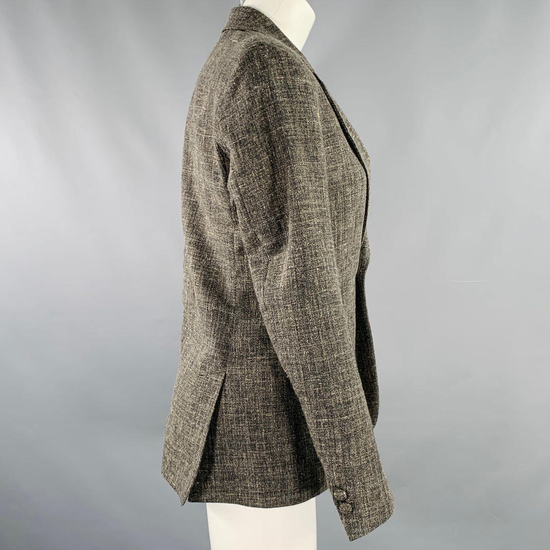 BILLY REID Size 4 Grey Wool Blend Tweed Notch Lapel Jacket Blazer