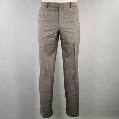 BAND OF OUTSIDERS Size 34 Grey Charcoal Twill Cuffed Dress Pants