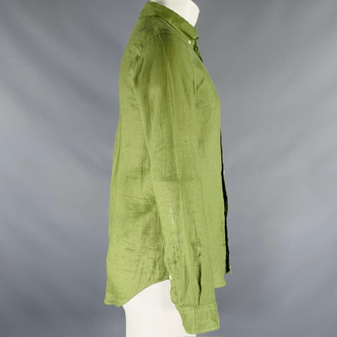JOURNAL STANDARD Chemise à manches longues boutonnée en lin vert taille S