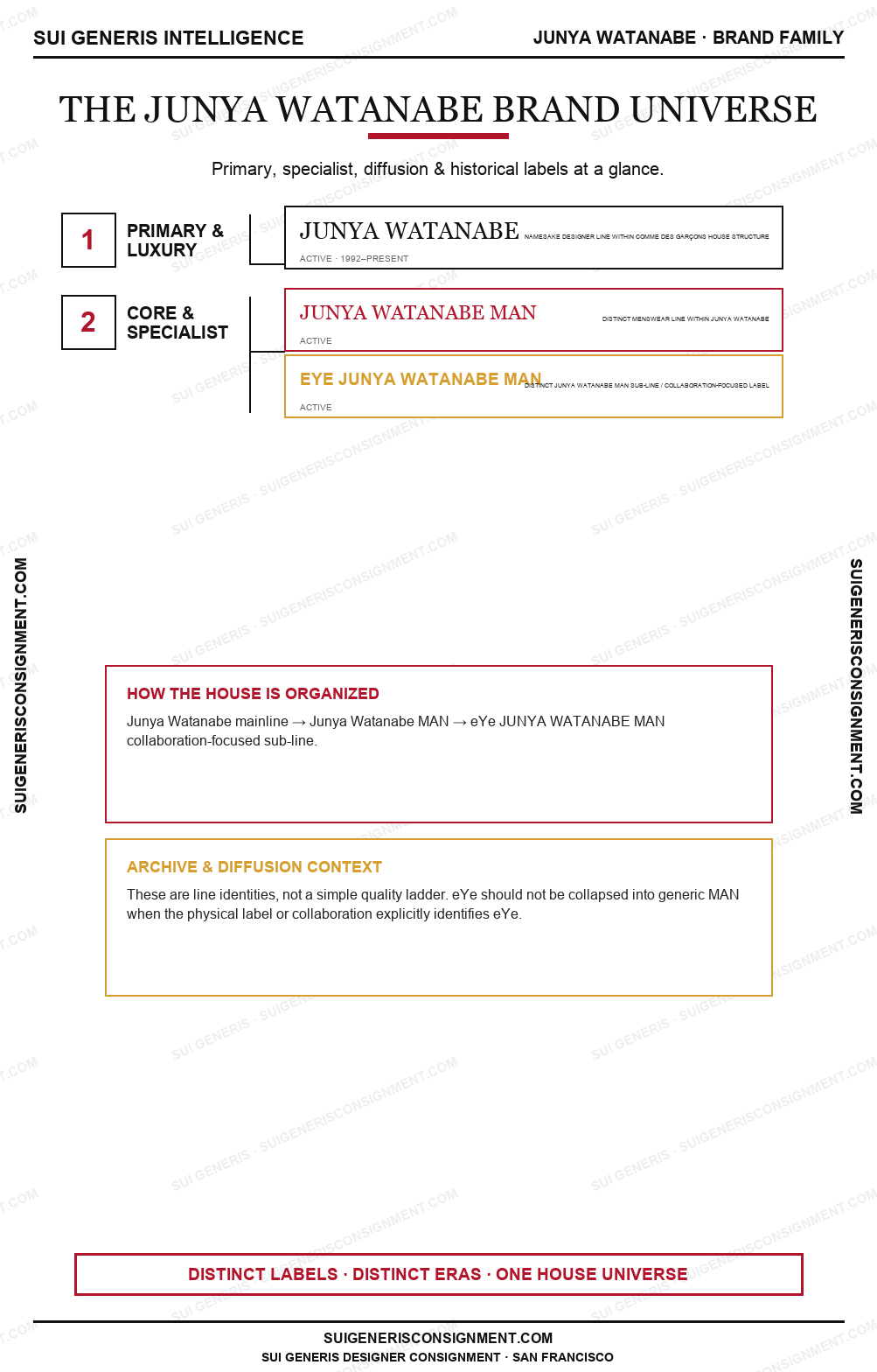 Junya Watanabe Brand Universe — Sui Generis Intelligence