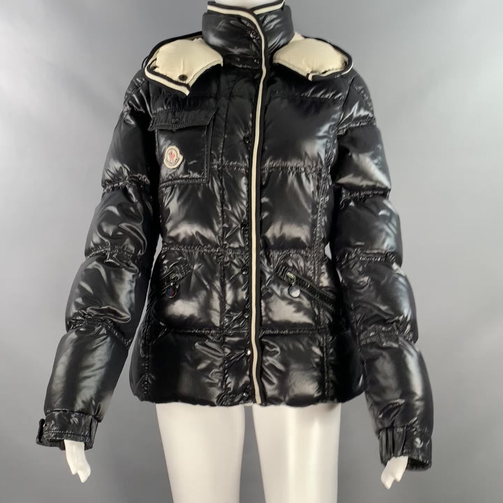 MONCLER Size M Quincy Black Quilted Snaps Jacket