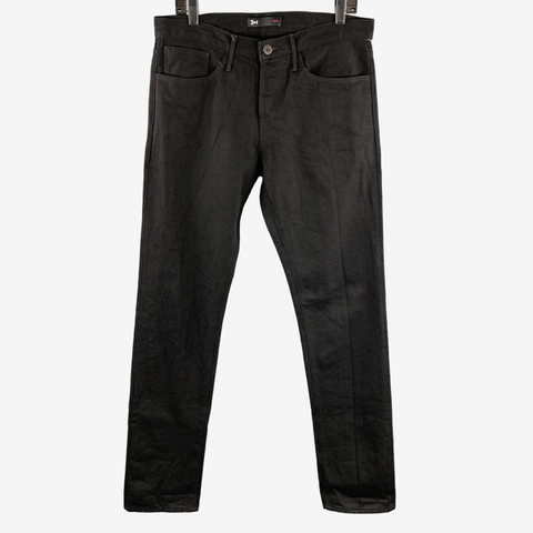 3 X 1 Size 33 Black Selvedge Denim Button Fly Jeans