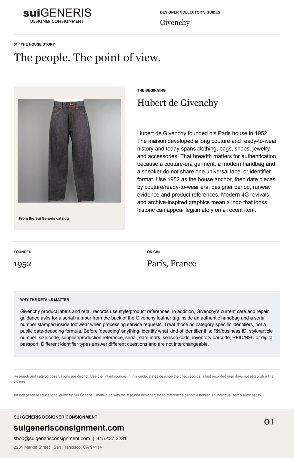 Givenchy — The house story. Sui Generis Designer Collector’s Guide.