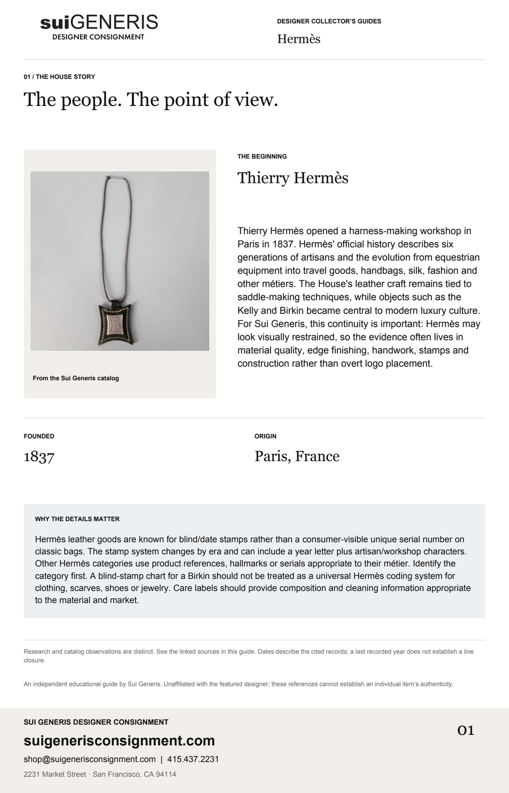Hermès — The house story. Sui Generis Designer Collector’s Guide.