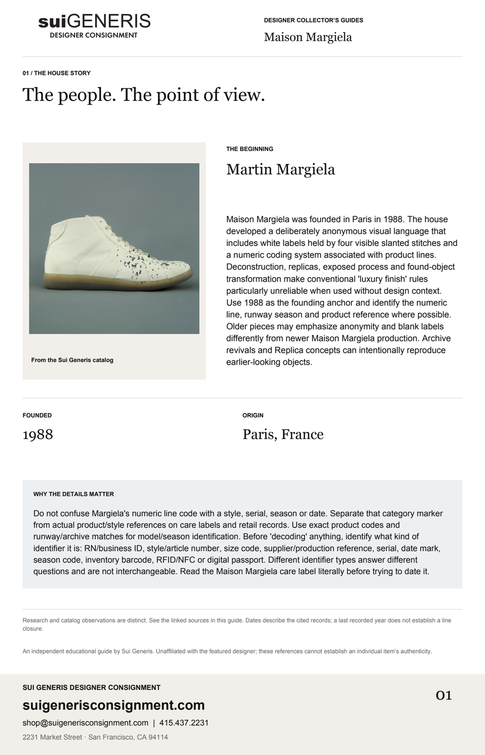 Maison Margiela — The house story. Sui Generis Designer Collector’s Guide.
