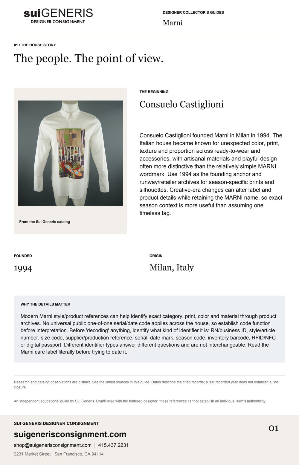 Marni — The house story. Sui Generis Designer Collector’s Guide.