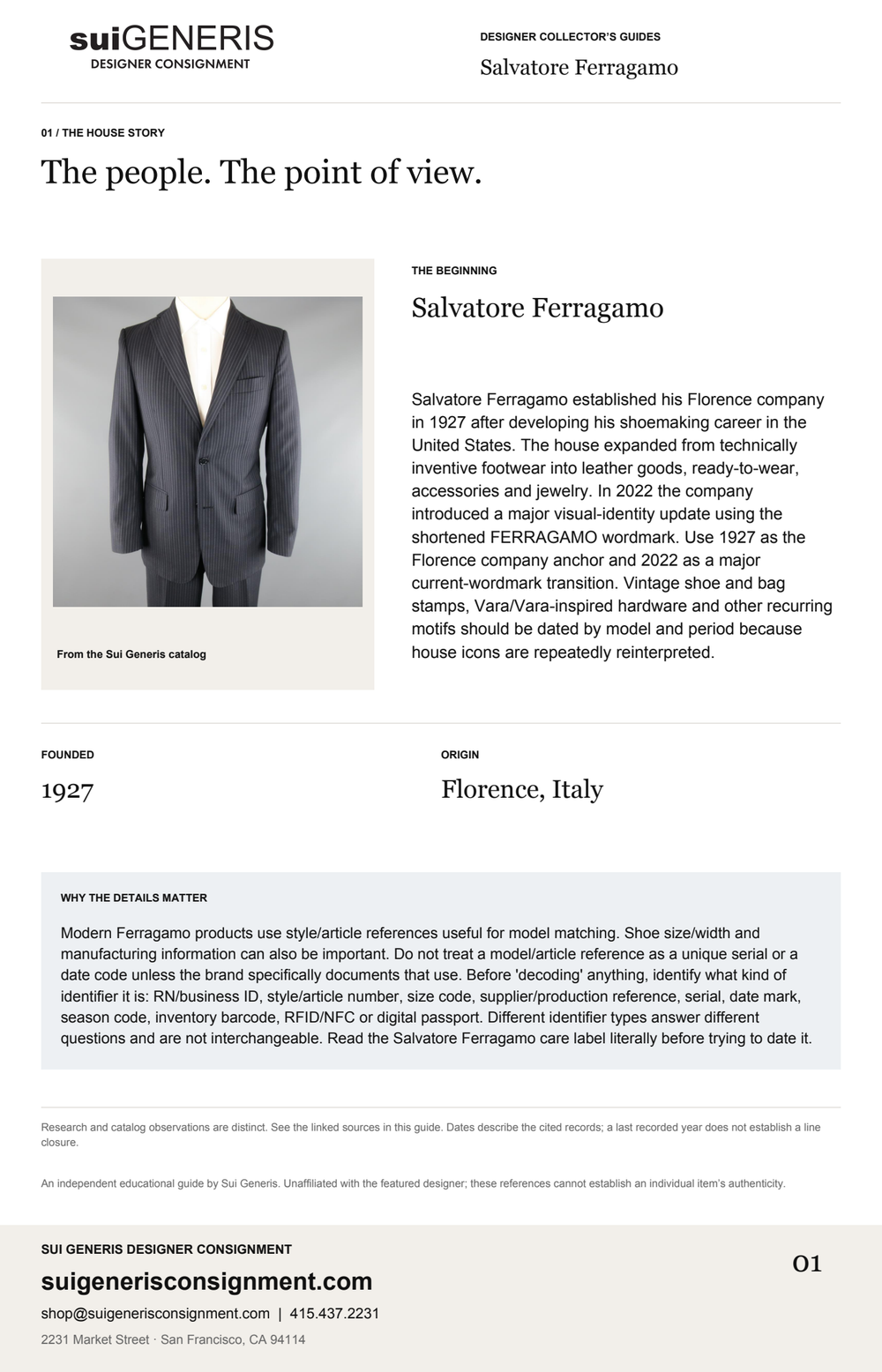 Salvatore Ferragamo — The house story. Sui Generis Designer Collector’s Guide.