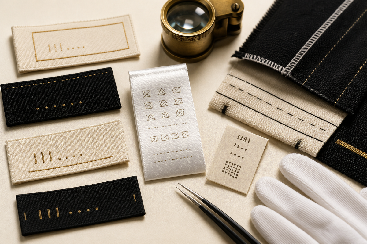 Dior label and code evidence: compare wording, typography, care details, origin, and the full reference as separate signals.