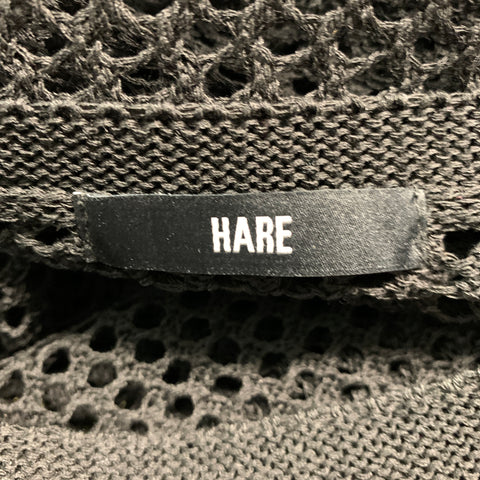 HARE Taille XXL Pull à manches courtes en maille noire