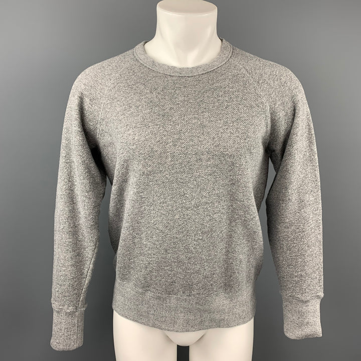 OUR LEGACY Sweat-shirt Raglan en coton chiné gris taille M