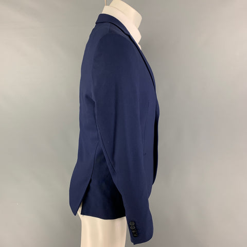 THE KOOPLES Taille 38 Manteau de sport à revers cranté en laine marine