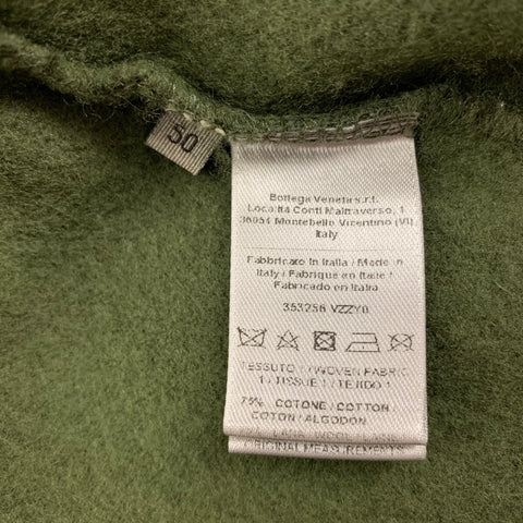 BOTTEGA VENETA Size M Olive Cotton Wool Hooded Sweater