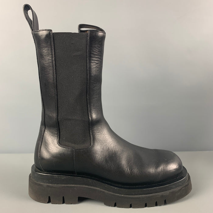 BOTTEGA VENETA Size 11 Black Pull On The Lug Boots