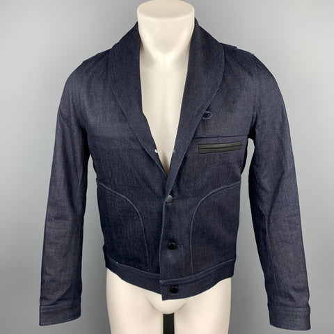 THE ARRIVALS Lykke Size S Indigo Denim Shawl Collar Jacket
