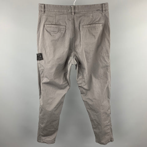 STONE ISLAND Shadow Project Size 33 Gray Cotton Drop-Crotch Casual Pants