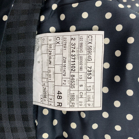 GUCCI Size 38 Regular Black on Black Checkered Wool Sport Coat