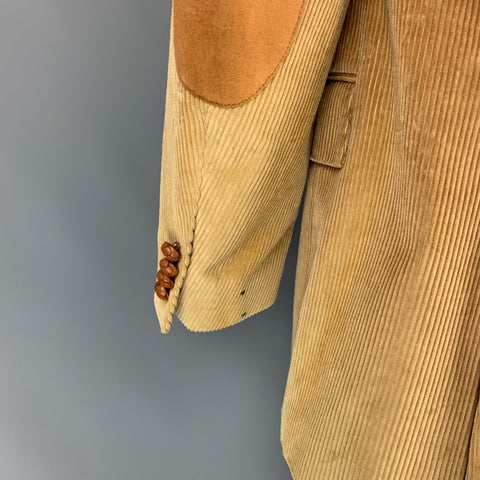 POLO by RALPH LAUREN Blue Label Size 44 Beige Corduroy Cotton Sport Coat