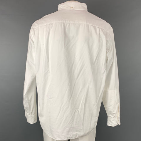 45rpm Size XL White Cotton Button Down Long Sleeve Shirt