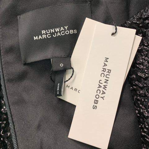 MARC JACOBS Taille 0 Robe droite texturée en mélange de polyester noir