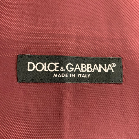 DOLCE & GABBANA  Size 46 Solid Wool &  Mohair Buttoned Burgundy Vest