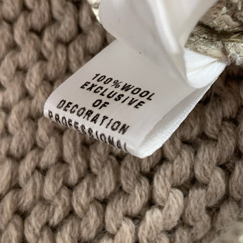 ST. JOHN COUTURE Size M Silver Knitted Wool Scoop Neck Sweater