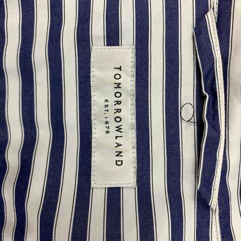 TOMORROWLAND Size S Blue White Stripe Cotton Long Sleeve Shirt