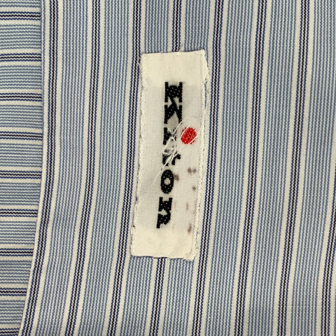 KITON Size M Blue Navy Stripe Cotton Long Sleeve Shirt