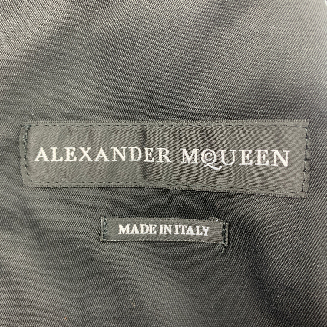 ALEXANDER MCQUEEN SS 17 Taille 38 Manteau Regalia Militaire Floral Argent Noir