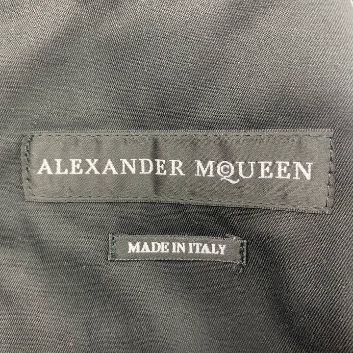 ALEXANDER MCQUEEN SS 17 Taille 38 Manteau Regalia Militaire Floral Argent Noir