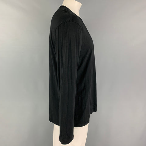 HELMUT LANG Size XXL Black Cotton Modal Crew-Neck T-shirt
