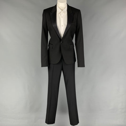 THE KOOPLES Taille 36 Costume de smoking ajusté à revers en laine noire