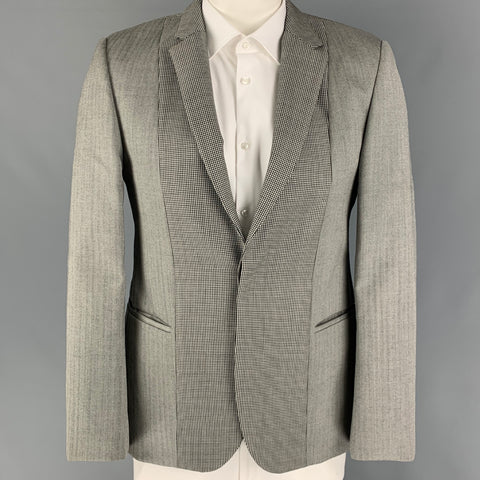 CALVIN KLEIN COLLECTION Taille 40 Manteau de sport en laine gris noir blanc