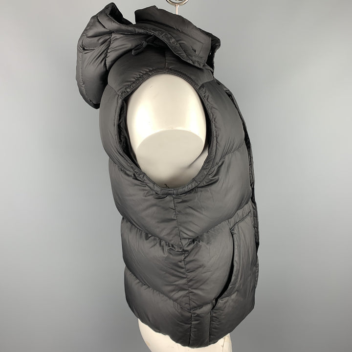 RALPH LAUREN Size L Black Quilted Polyester Zip & Snaps Vest