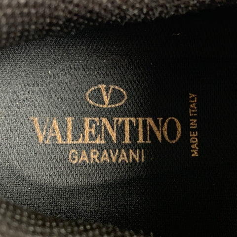 VALENTINO Taille 10 Baskets Rockrunner en cuir camouflage noir argenté