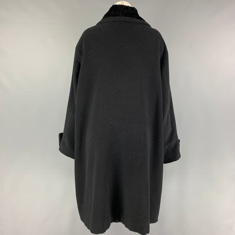 BYBLOS Size 4 Black Wool Double Breasted Coat