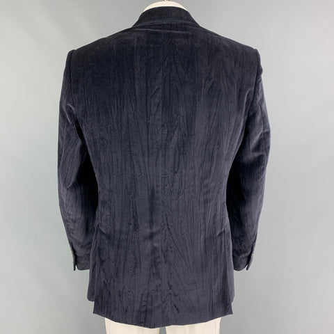 DOLCE & GABBANA Size 42 Dark Purple Cotton Single Button Sport Coat