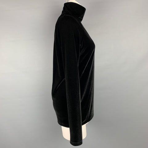 HAIDER ACKERMANN Taille L Pull à col roulé en polyester velours noir