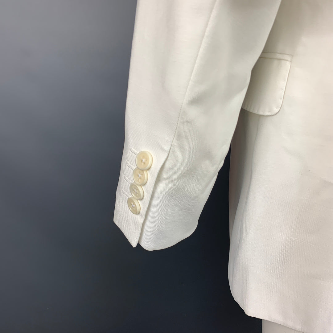 EMPORIO ARMANI Taille 38 Manteau de sport en mélange de viscose blanc régulier