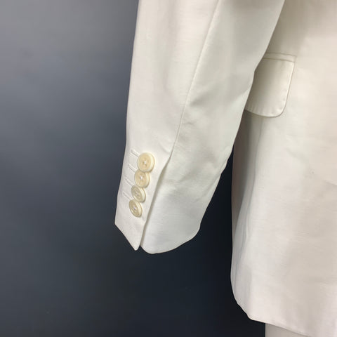 EMPORIO ARMANI Size 38 Regular White Viscose Blend Sport Coat