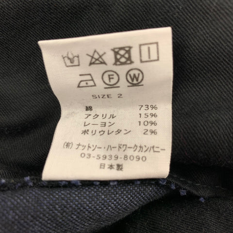 TS (S) Size M Indigo Cotton Blend Pleated Casual Pants