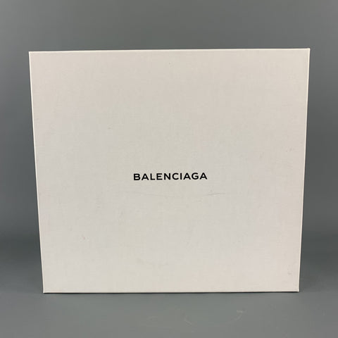 BALENCIAGA Size 8 Black Leather Ribbon Strappy Heel Sandals